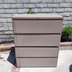 Lateral File Cabinet  36" Wide, 4 Drawer, Tan