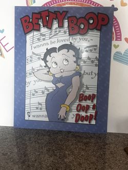 BETTY BOOP  ( BOOP OOP A DOOP!!) NOSTALGIC METAL HANGING - 12 1/2  x 14 