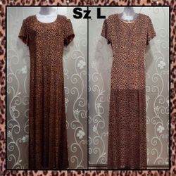 WOMENS METALLIC LEOPARD FORMAL DRESS SIZE L