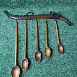 Antique wooden spoon decoration hanger