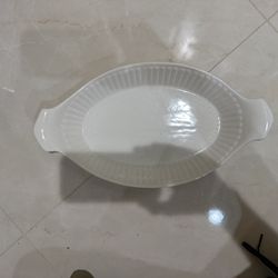 White Ceramic Serving Dish with Handles