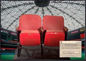 1965 ORIGINAL VINTAGE ASTRODOME SEATS WITH COA