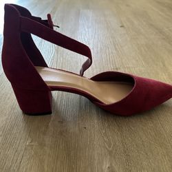 Red Block Heels