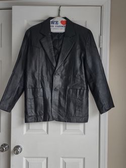 men's large Black leather Jacket From Early 2000 y2k