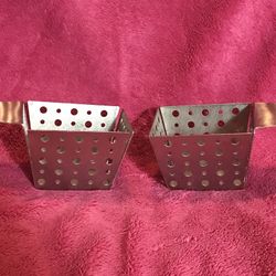 Heavy Metal 4.5” x 3.25” x 3” French Fry Serving Basket Holder Set Of 2! 