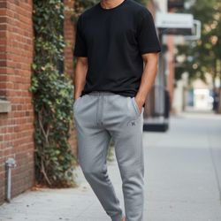 NWT Hurley Men's Fleece Midweight Drawstring Jogger Pants Grey Size XXL