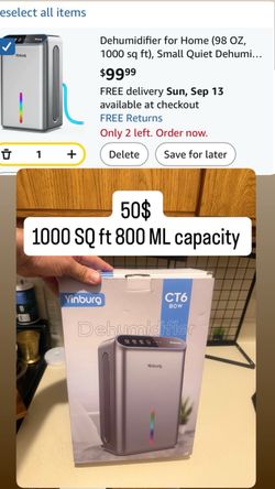 Dehumidifier for Home (98 OZ, 1000 sq ft), Small Quiet Dehumidifiers with Drain Hose, Auto Shut-Off, Sleep Mode, 3 Timer Modes, for Bedroom, Bathroom,