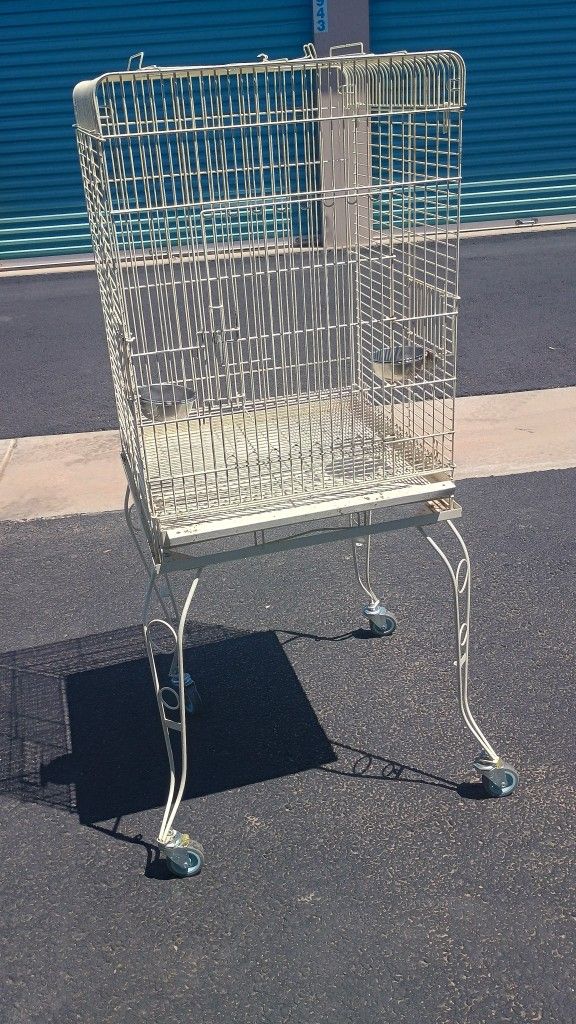 Used large 57" White Bird Cage