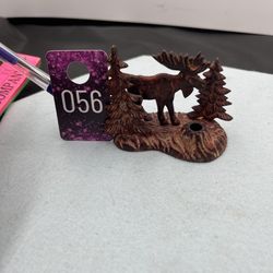 Metal Moose In Trees Incense Holder