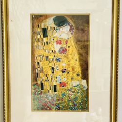 Golden Framed -Quality Hand Painted The Kiss Gustav Klimt Oil Painting Repro