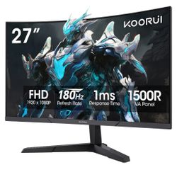 KOORUI   27E6CA   27-inch   VA FHD   180Hz   Curved   Gaming Monitor 