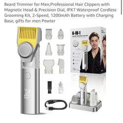 Brand New Prettywill 6-in-1 Professional Beard & Hair Trimmer – Sealed in Box
