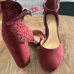 Jessica Simpson Burgundy Velvet Heels – Size 8.5 (Never Worn)