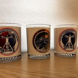 Rare Vintage Skylab NASA Space Station Missions Set Of 3 Cocktail/Tumbler Glasses-Reduced Again 