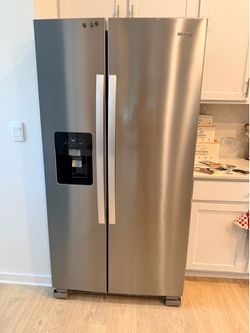 USED-LIKE NEW 36’ Whirlpool Fridge (2025) 25 cu. ft. Side-by-Side Refrigerator
