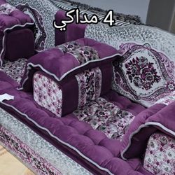 مجلس جديد للبيع من مجالس اليمن 17 فيت 4 مداكي مع اللحاف قماش قطيفه تركي 