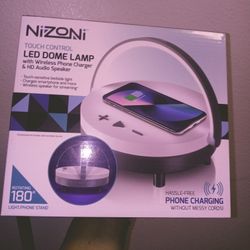 Led Dome Lamp W Wireless Phone Charger Hd Audio Speaker