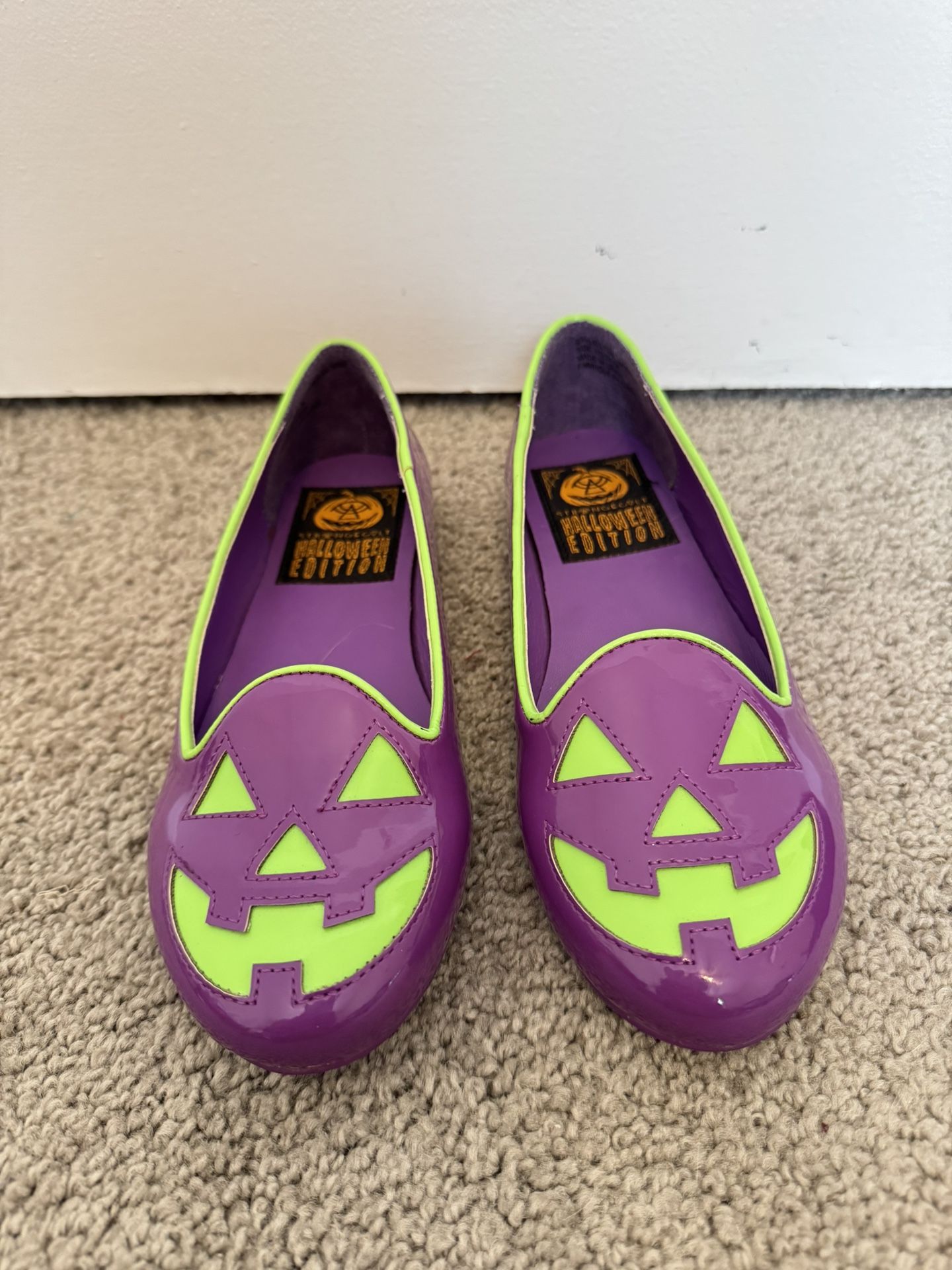 Strange Cvlt YRU Lydia Jack o Lantern Pumpkin Halloween Flats Shoes Size 5M