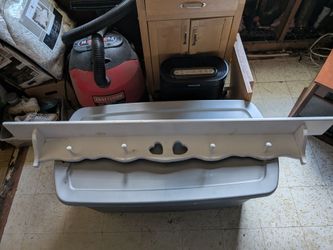 White Wood Wall Shelf with Hooks