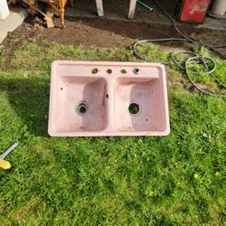 Vintage Pink Kitchen Sink