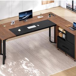 Large Office Desk with Drawer, Modern