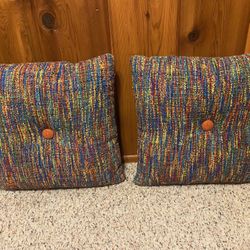 Multicolored Handmade Tufted MCM Pillows (2)