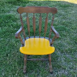 Beautiful Yellow Wooden Chair 