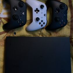 Xbox One X With 3 Controllers