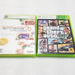 Grand Theft Auto 5 and Arcade Unplugged XBOX360 Game Bundle