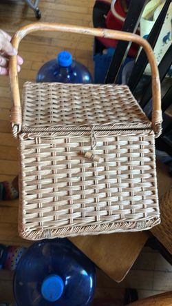 Wicker Picnic Basket with Handle
