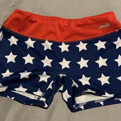 Avía Girls Dance Gymnastics Compression Shorts Wonder Woman American Flag