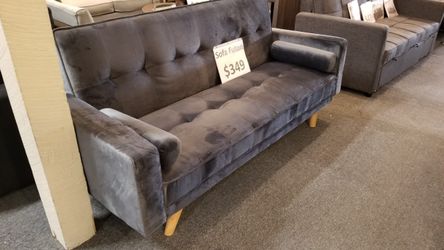 Brand new 78" grey velvet sofa futon