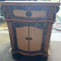 Vintage French Style Wicker Cabinet