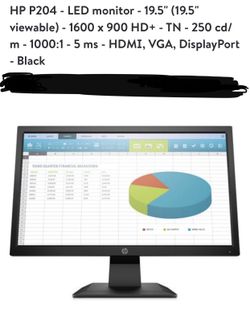 Computer Monitor HP 19.5”