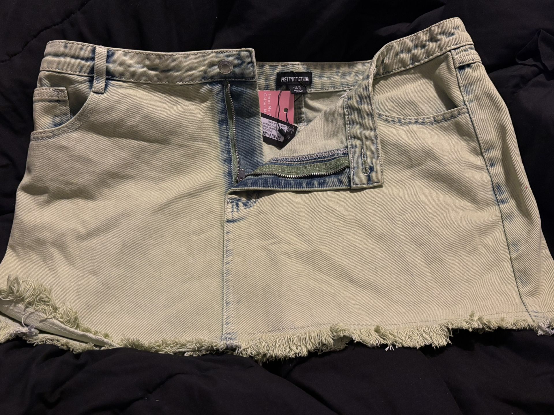 Distressed Denim Skirt