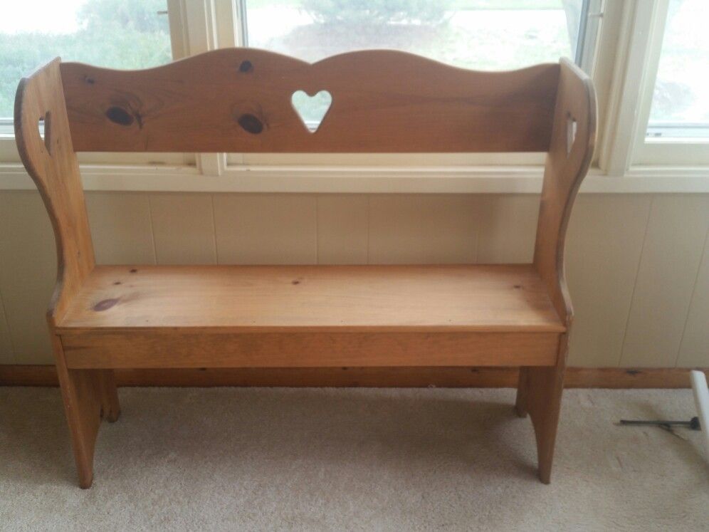 Wooden bench 2024 with heart cutout