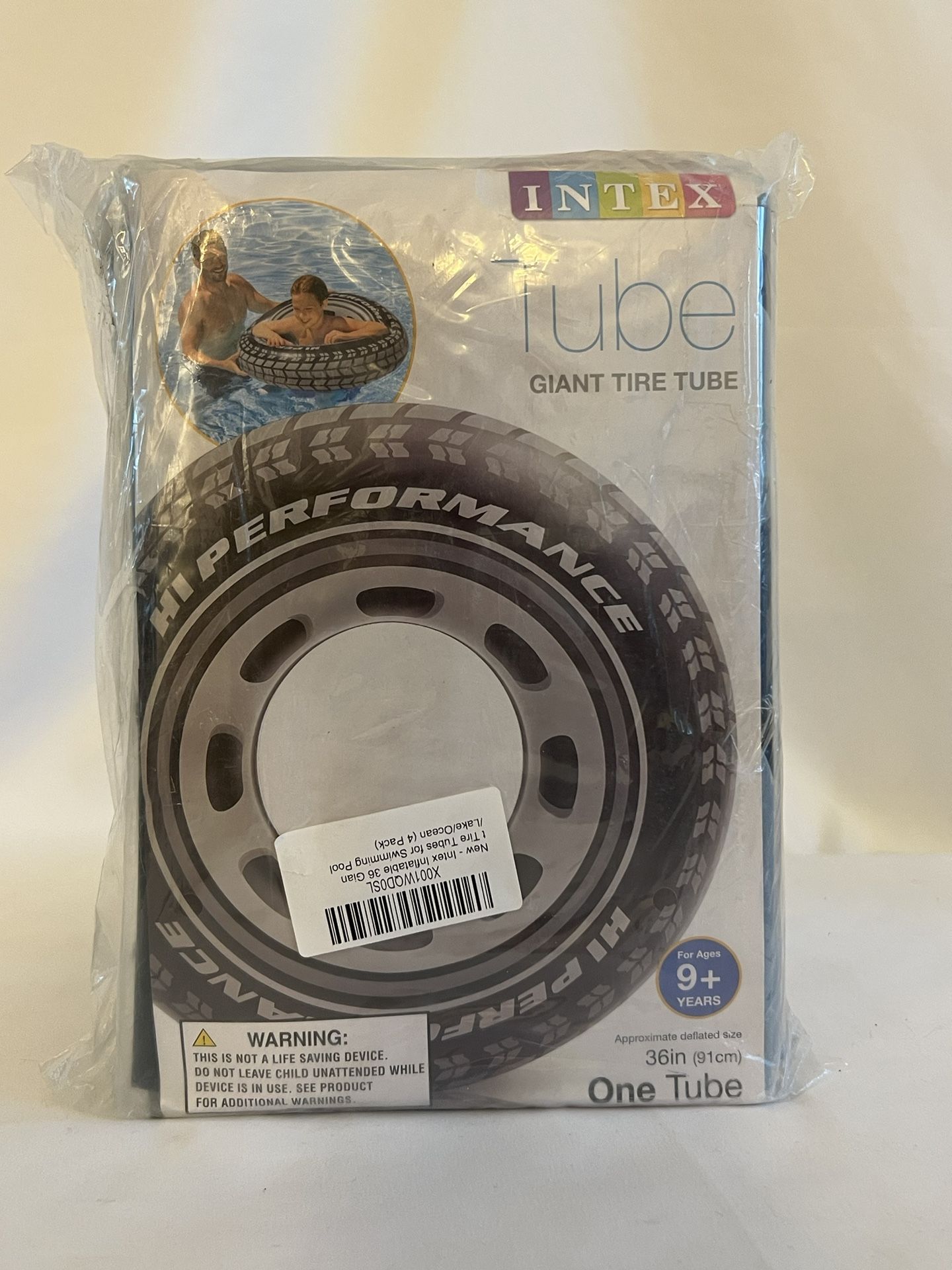 NWT Intex Inflatable 4-Pack 36" Giant Tire Tubes for Swimming Pool/Lake/Ocean
