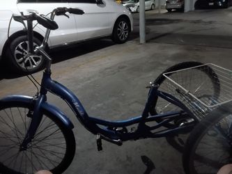 Blue Adult Tricycle with Rear Basket Schwinn