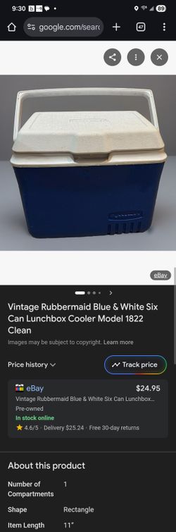 vintage VTG rubbermaid cooler lunchbox 6 can