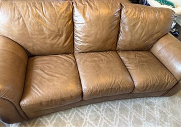 🛋️ Italsofa Genuine Leather Sofa & Loveseat Set – $300