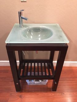 Classy modern glass sink garage laundry room