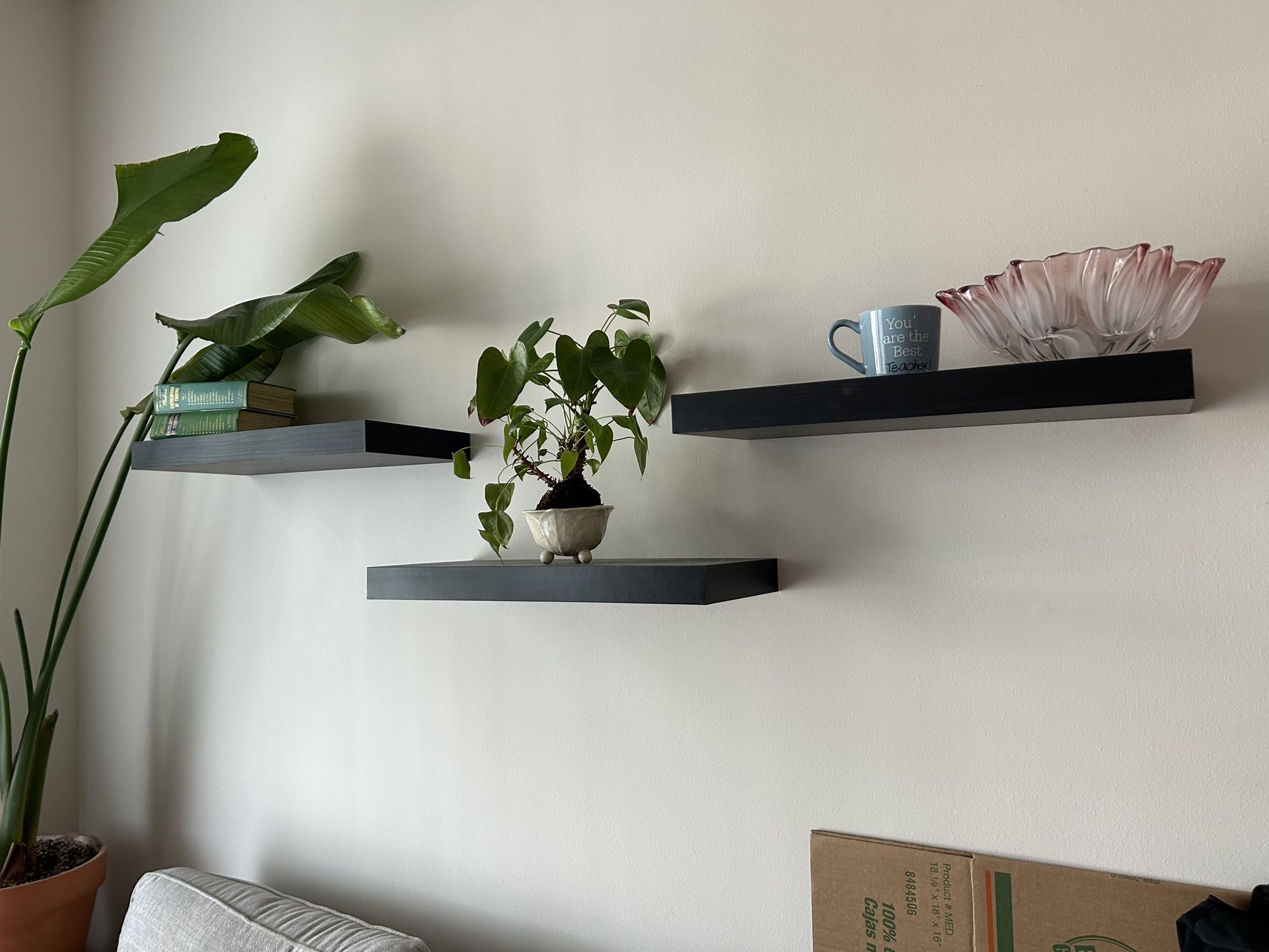 Dark Wood Floating Shelves (3)