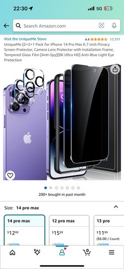 Privacy Glass Screen Protector For iPhone 14 Pro Max