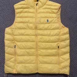 Polo Ralph Lauren Yellow Zip Puffer Vest Size LG