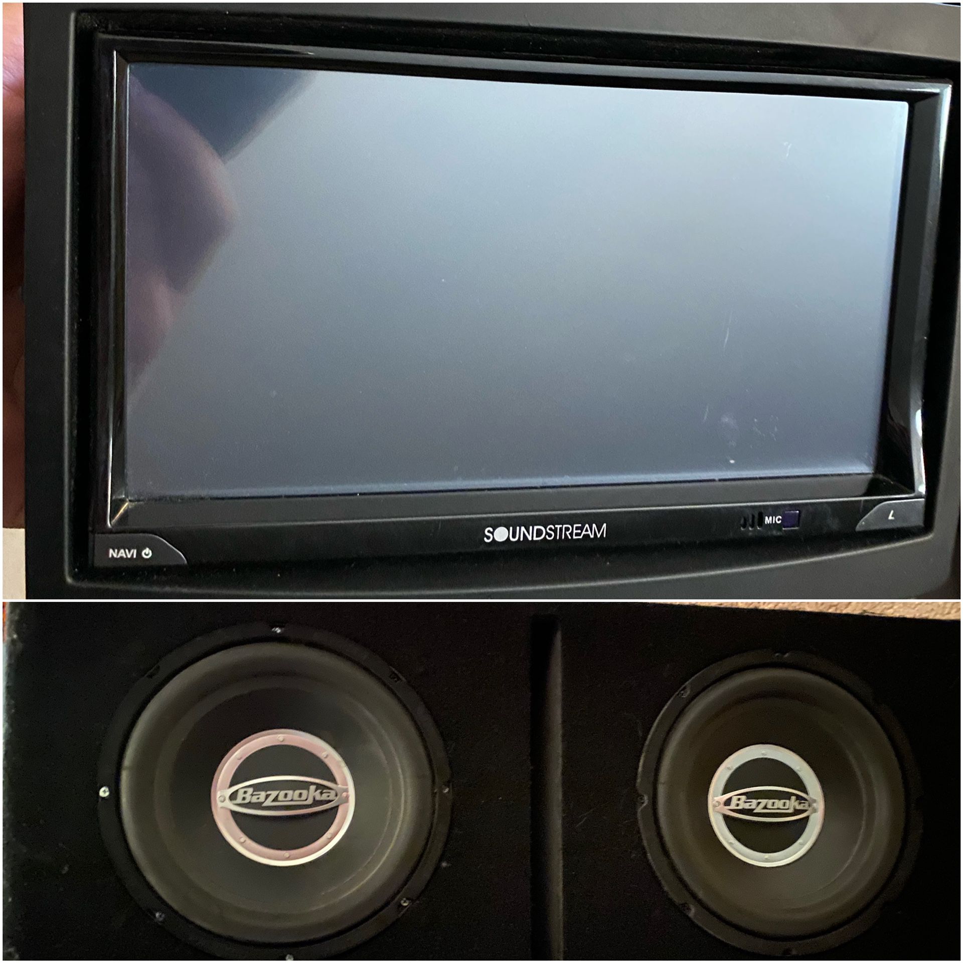 Double Din 7 inch Touchscreen & Subs with Amp