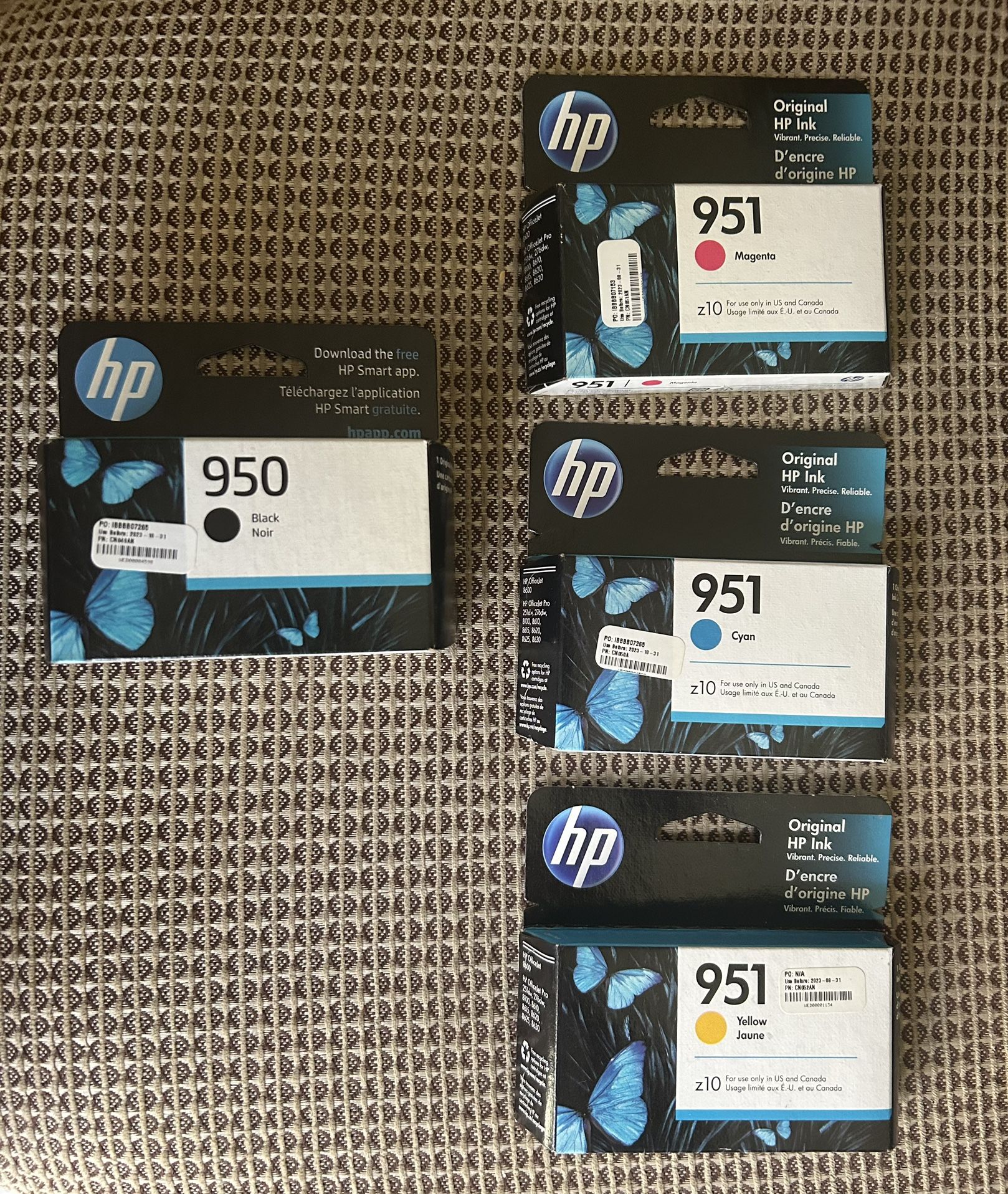 Ink Cartridges HP NEW. Black, Red, Blue, Yellow