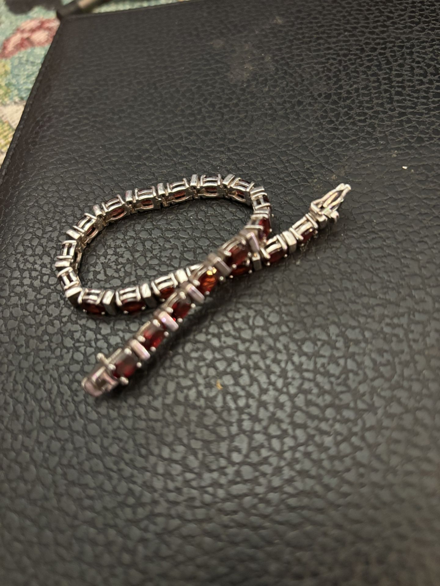 Sterling Silver Garnet tennis Bracelet 120.00