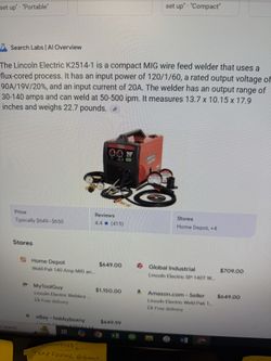 Weld-pak 140HD Lincoln Electric MiG Wire Feed Welder