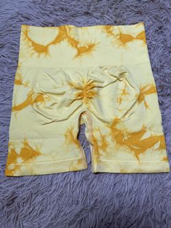 Tie Dye Workout Shorts for Women Seamless Scrunch Soft Active Shorts