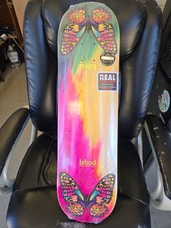 REAL Rainbow Monarch Butterfly Skateboard Deck Ishod Twin Tail 8.25
